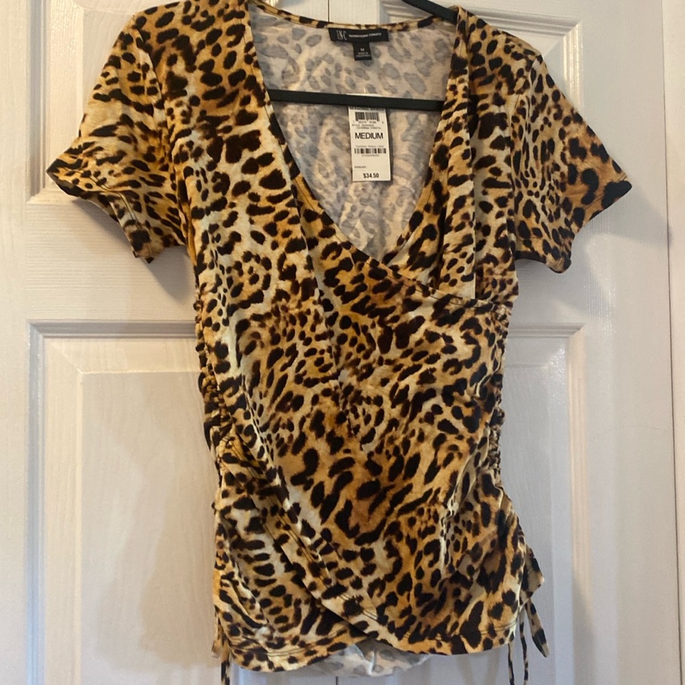 Inc animal print top woman’s size M